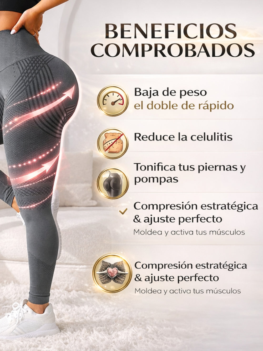 CuerpoFit Defyne Pro™ - Leggings de compresión inteligente 3D