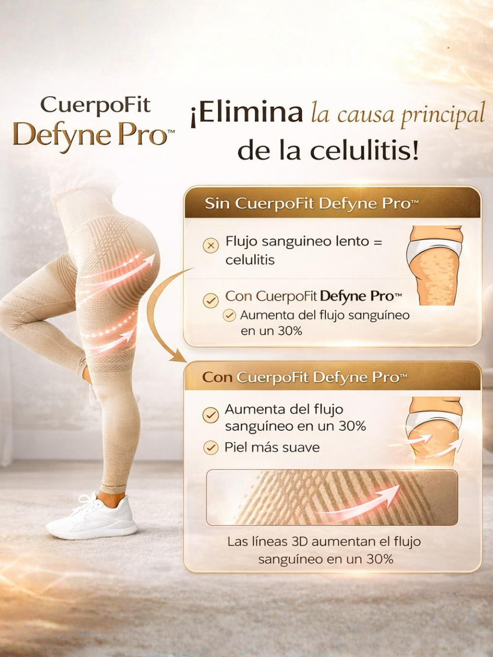 CuerpoFit Defyne Pro™ - Leggings de compresión inteligente 3D